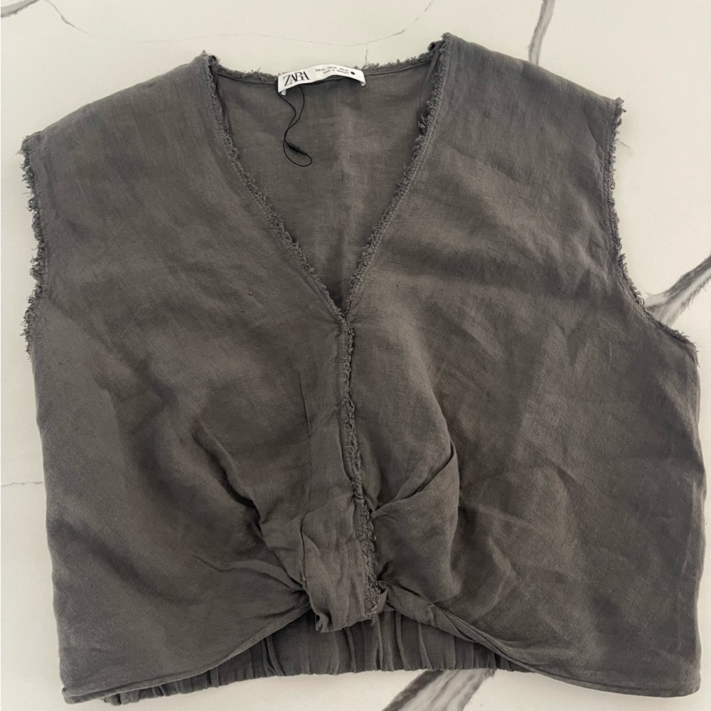 ZARA OVERSIZED CROP TOP SLEEVLESS